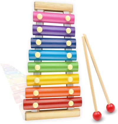 Houten Xylofoon voor Kinderen, Educatief Muziekinstrument, Kleurige Regenboog Chimes, Perfect voor Jonge Muzikanten en Creatieve Spelletjes