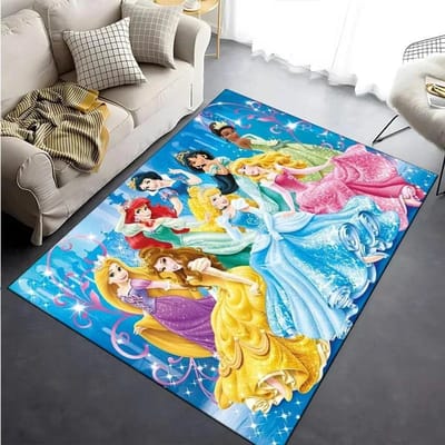 Disney Prinsessen Print Tapijt voor Woonkamer Slaapkamer Meisjeskamer Huisdecoratie Roze Kamerdecoratie Vloerkleed Antislip Mat 80*120cm