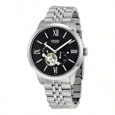 Montre de Luxe pour Homme Résident Urbain - Mouvement Mécanique Automatique, Cadran Noir 44mm, Bracelet en Acier Inoxydable, Modèle ME3107 noir