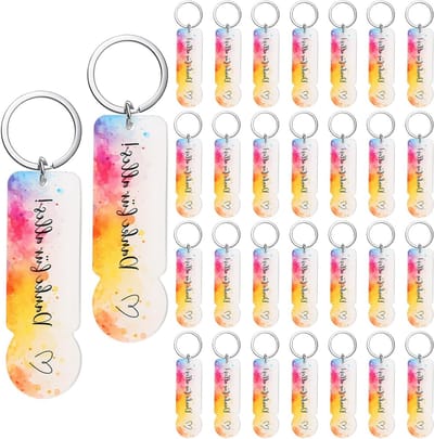 Bedankt Kaart voor Collega's of Leraren, Acryl Afscheidsgeschenk met Chip Sleutelhanger voor Winkelwagentje en Trouwen, Persoonlijke Cadeaus voor Elke Gelegenheid