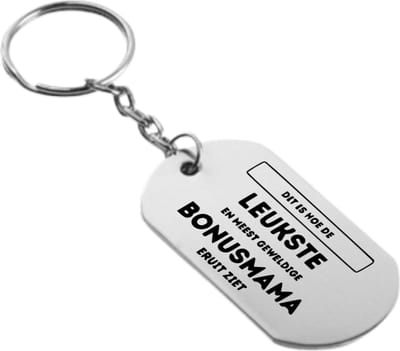 Akyol - dit is hoe de leukste en meest geweldige bonusmama eruit ziet sleutelhanger - Bonusmoeder - familie mensen met een bonusmama - cadeau - 54 x 29mm
