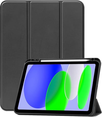 Hoesje Geschikt voor Apple iPad A16/A18 (2025/2026) - 11 inch (11e & 12e generatie) - Dun & Stevig - Trifold Bookcase - Hard Cover Case - Met Uitsparing Geschikt voor Apple Pencil - Hardcover Book - Tablet Hoes - Zwart