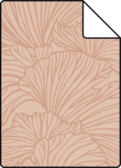Proefstaal ESTAhome behang ginkgo bladeren licht terracotta - 26.5 x 21 cm - 139490-S