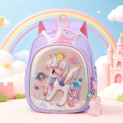 Cartoon Prinses Zeemeermin Rugzak voor Meisjes 3-6 Jaar Lichtgewicht Peuter Kleuterschool Schooltas Reis Schattige Eenhoorn Rugzakken beige