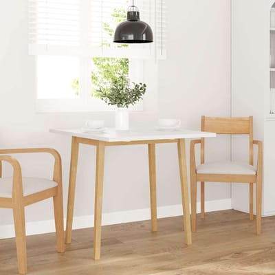 vidaXL - Eettafel - massief - hout - naturel - rubber