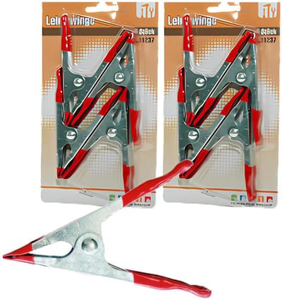 Humbert Hobby zeilklemmen - 8x stuks - metaal - 10 cm - DHZ klemmetjes - vastzetten van doeken - camping - kraampje