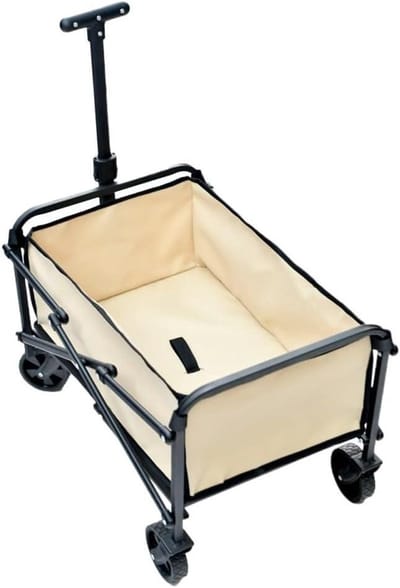 Opvouwbare Kar - Boodschappenwagen Tuinwagen - Buitenactiviteiten - 5 inch wielen - Lichtgewicht - Wit