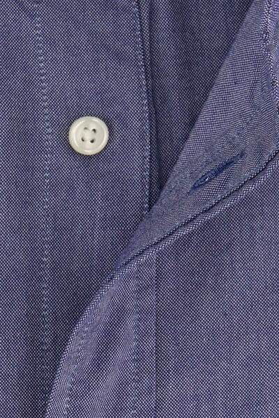 Katoenen Gant overhemd korte mouw effen blauw normale fit
