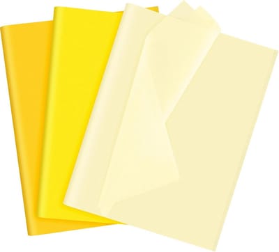 Gele Tissuepapier Set 60 Vellen Voor Knutselen en Cadeauverpakking in 3 Tinten