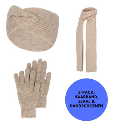 Winterset Dames - Handschoenen/Haarband/Sjaal - One Size - Camel