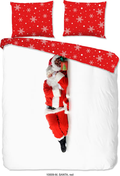 Pure Dekbedovertrek "kerstman" - Rood - (200x200/220 cm) - Microfiber