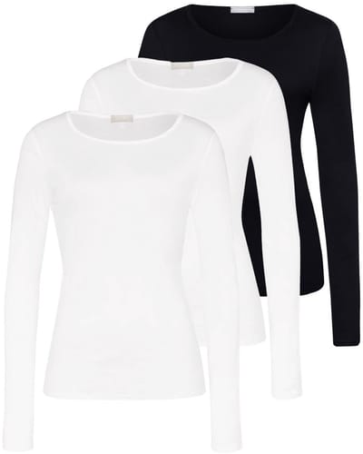 Hanro Dames onderhemd lange mouw 3 pack Ultralight