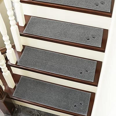 Antislip Trapmatten voor Houten Trappen - Wasbare Lopers voor Binnen - 28" x 9" - 4 Stuks - Ideaal voor Kinderen, Ouderen en Huisdieren