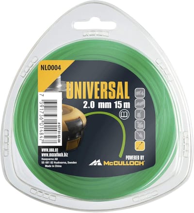 Universal Trimmer wire Nylon 2.0mmx15m, NLO004: Spare string for lawn trimmer, length 15 m, wire diameter 2 mm, tear-resistant nylon (Art.no. 00057-76.163.04.),standard