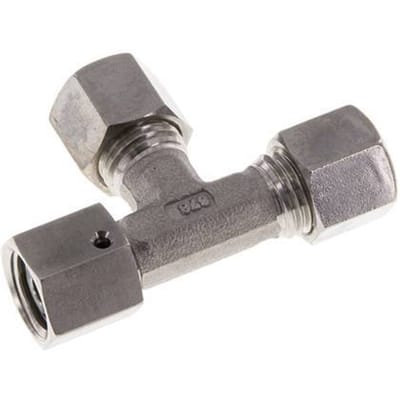 8L RVS L-vorm Knelfitting Draaidoorvoer 315bar FKM Verstelbaar ISO 8434-1