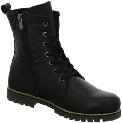 Andrea Conti Dames Leren Veter Enkellaars Uitneembaar Voetbed 0342847002 Zwart