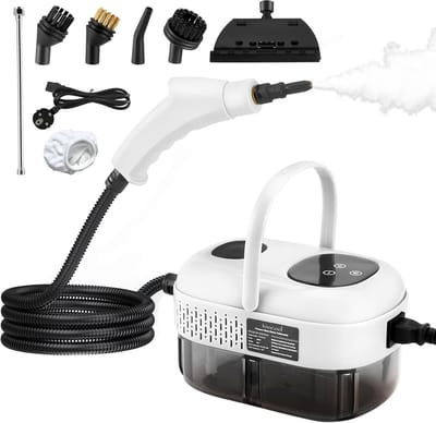 Draagbare Stoomreiniger - Hogedruk Reiniger - Diepe Schoonmaak - 2500W Krachtige Stoom - 1100 ml Tank - Wit