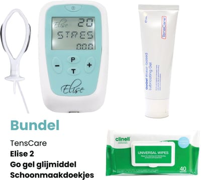 TensCare - Bundel Elise 2 + Glijmiddel + Schoonmaakdoekjes | Bekkenbodemtrainer | Pelvic Floor Trainer | Behandeling van Incontinentie | glijmiddel | glijmiddel op waterbasis | desinfectiedoekjes |