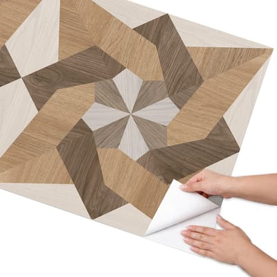 Coloray Meubel Wrap Folie - Bruin Meubelfolie - 75x150 cm - Plakfolie Meubels Houten ornamenten - Decoratiefolie Zelfklevend - Geometrische Meubelfolie - Meubelfolie Zelfklevend - Badkamer decoratie - Achtergronden en patronen