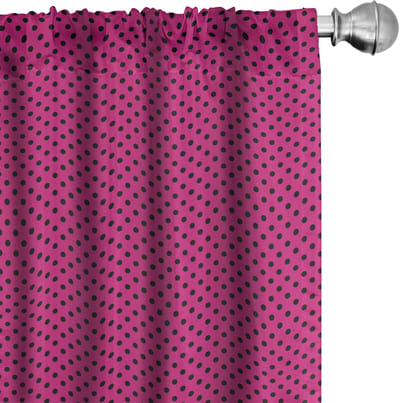 ABAKUHAUS – Hot Pink en Zwart – 2-delige gordijnenset 75x225 cm – microvezel