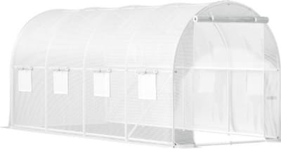 Professionele Kas - Moestuin - Waterdicht - Wit - Walk in - 215 Cm Hoog - Met ramen