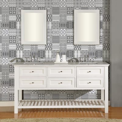 Zelfklevende tegelmuurstickers voor keuken en badkamer - 60 AZULEJOS ELIONO CEMENT TEGELSTICKERS - 60 stickers 20x20cm