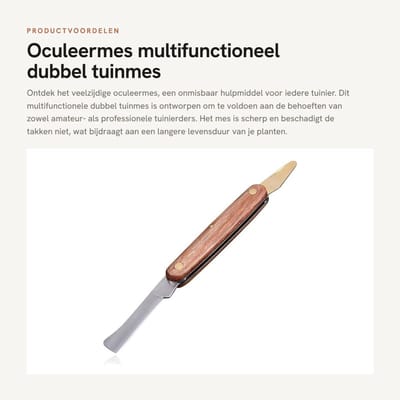 Dailygoods- Oculeermes multifunctioneel - Dubbel Tuinmes - Opvouwbaar - Roestvrij Staal - 16,2 cm - Scherp en efficiënt tuinieren