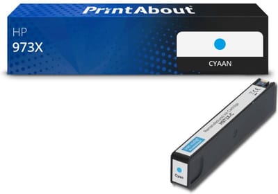 PrintAbout huismerk Inktcartridge 973X (F6T81AE) Cyaan Hoge capaciteit Geschikt voor HP