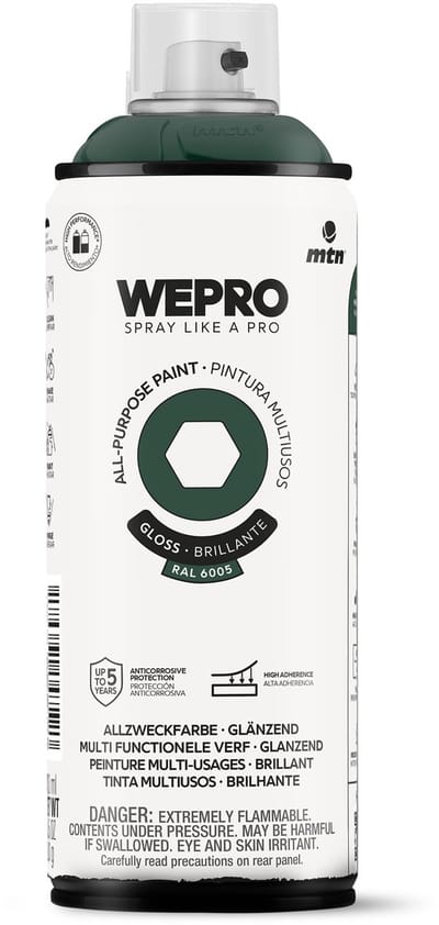 Spuitbus Ral 6005 Groen Glans MTN WEPRO ALL-PURPOSE PAINT 400ML
