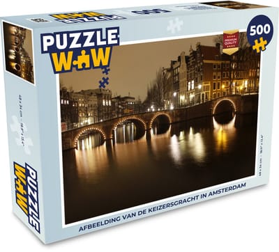 Puzzel Afbeelding van de Keizersgracht in Amsterdam - Legpuzzel - Puzzel 500 stukjes