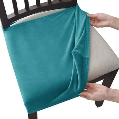 Fluwelen stoelhoes zonder rugleuning, anti-stof stretch stoelhoezen voor eetkamer, keuken, kantoor, gestoffeerde stoelhoezen 1 piece