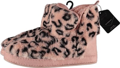 Apollo Dames hoge pantoffels/sloffen luipaard print - roze - maat 37-38