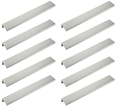 SOTECH 10 stuks meubelgrepen Blanket Jane 280 mm mat chroom BA 3 x 80 mm kastgrepen voor montage aan de binnenzijde van het front incl. bevestigingsschroeven