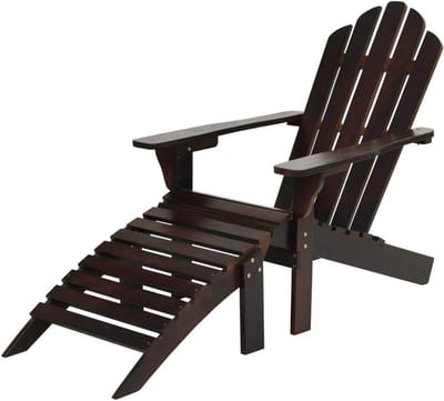 Tuinstoel met voetensteun - Ligstoel buiten - Ontspannen in de tuin - Stevige houten constructie - Niet gespecificeerd - Bruin