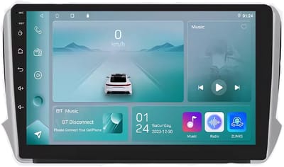 Autoradio met bluetooth - Carplay - Voor Peugeot 2008 & 208 (2014-2018) - Geschikt voor Apple en Android - Stereo - Navigatie - Navigatiesysteem auto - 1GB 32GB