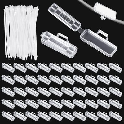 Solidchoice - Set van 100 Kabel Labels met Klemmen voor Organisatie