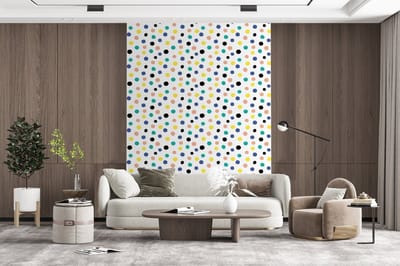 Behang - Fotobehang Stippen - Patronen - Geel - Breedte 165 cm x hoogte 220 cm