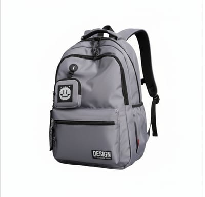 TK-S Rugzak, Grijs en Ruim, 30 Liter, 17,3 inch laptop, drankflesvak. (50x30x20cm)