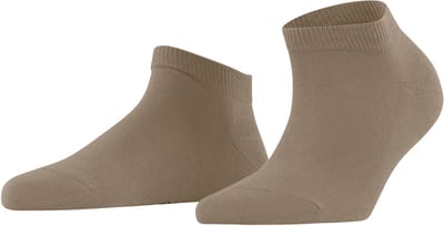 FALKE Family kort eenkleurig katoen sneakersokken enkelsokken dames beige - maat 35-38