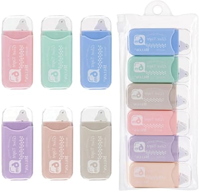 6 Stuks Dubbelzijdige Plakband Lijmroller - Knutselen en Kaarten Maken - Transparante Lijmaroller - Stick Roller voor Dcrapbooking, Kogels Raster Dagboek - Handig Hulpmiddel voor Ambachtelijke Projecten