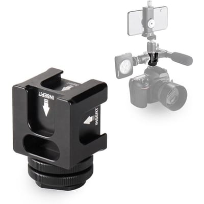 Adaptateur universel de montage de caméra pour chaussures froides en alliage d'aluminium, avec 4 supports de chaussures froides, vis de 1/4 pouces noir