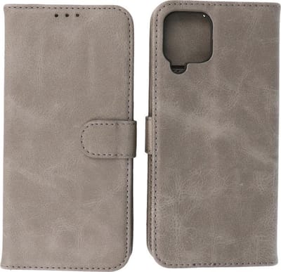 Hoesje Geschikt voor Samsung Galaxy A22 4G - Book Case Telefoonhoesje - Kaarthouder Portemonnee Hoesje - Wallet Cases - Grijs