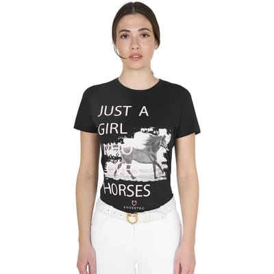 Katoenen dames-T-shirt Equestro Horse Lover