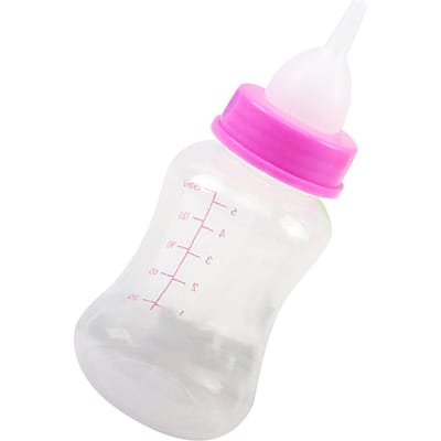Kit Biberon 150ml pour Animal avec 2 Tétines de Rechange Multiusage Lavable Réutilisable Biberon d'allaitement Doux pour Animal rouge rose