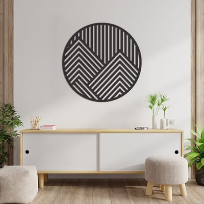 Geometrische Wanddecoratie Vormen Lijnen Cirkel - Geometrische Vormen Lijnen Cirkel - Muurdecoratie Hout - Wanddecoratie Hout - Muurdecoratie Woonkamer - Wanddecoratie Woonkamer - Wanddecoratie Industrieel - Wanddecoratie Dieren - 59 x 59 cm