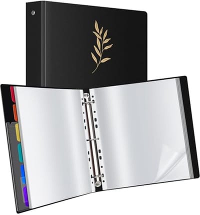 Presentatieboek A4 met 50 hoezen en kleurrijke scheidingsbladen - Perfect voor documenten en portfolio