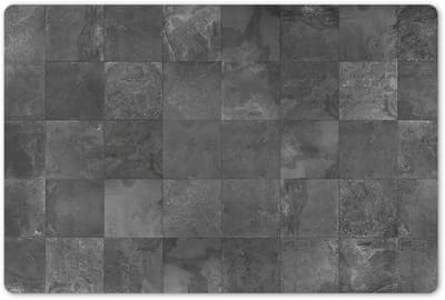 Placemats 45x30 cm - Placemat kunststof - 1 stuk - Tegel - Texturen - Zwart - Wit - Borden onderleggers - Decoratie voor op tafel - Keuken tafeldecoratie accessoires - Vinyl onderlegger - Tafelversiering