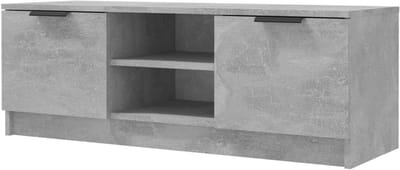 Tv-meubel - Lage kast - Opbergen en presenteren - Veel opbergruimte - 102 cm breed - Betongrijs