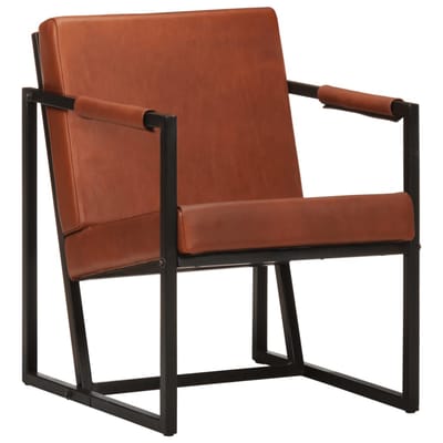 vidaXL - Fauteuil - echt - leer - bruin