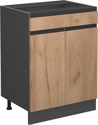 Vicco R-Line Keukenonderkast – 60 cm J-vorm, met lade, zonder werkblad Krachtige eik goud